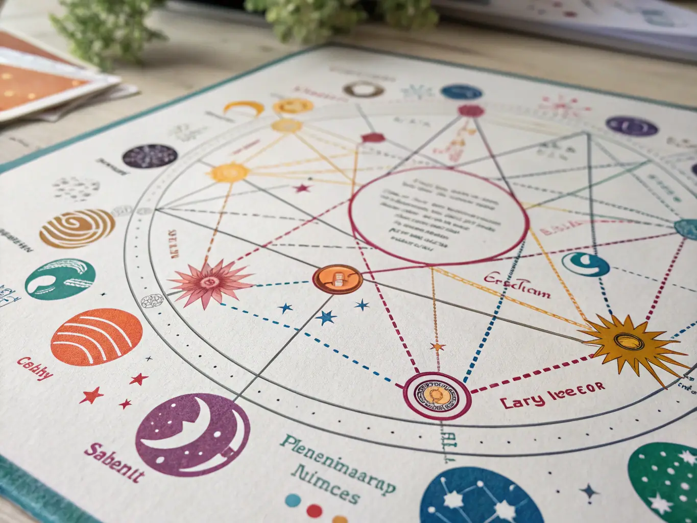 A visual representation of two astrological charts overlapping, symbolizing the Relationship Compatibility Analysis service.